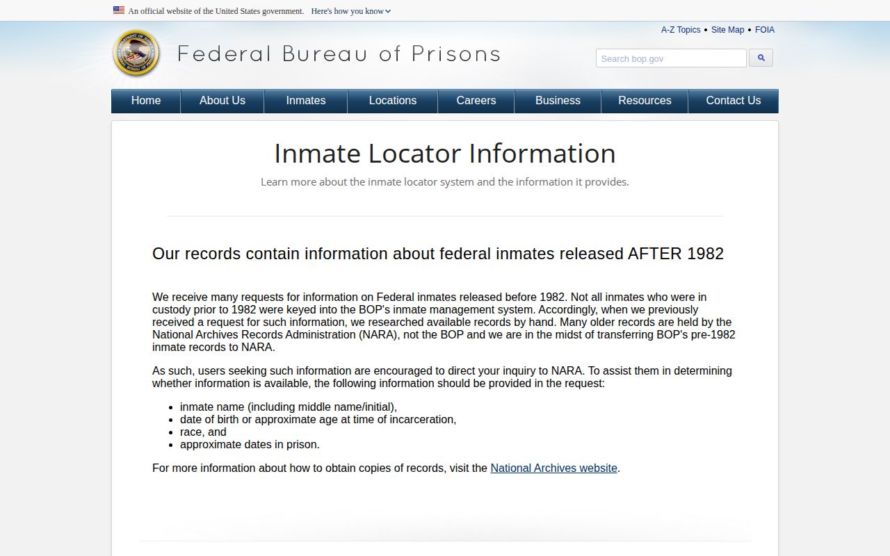 BOP released status guidance for Limestone County Detention Center searches