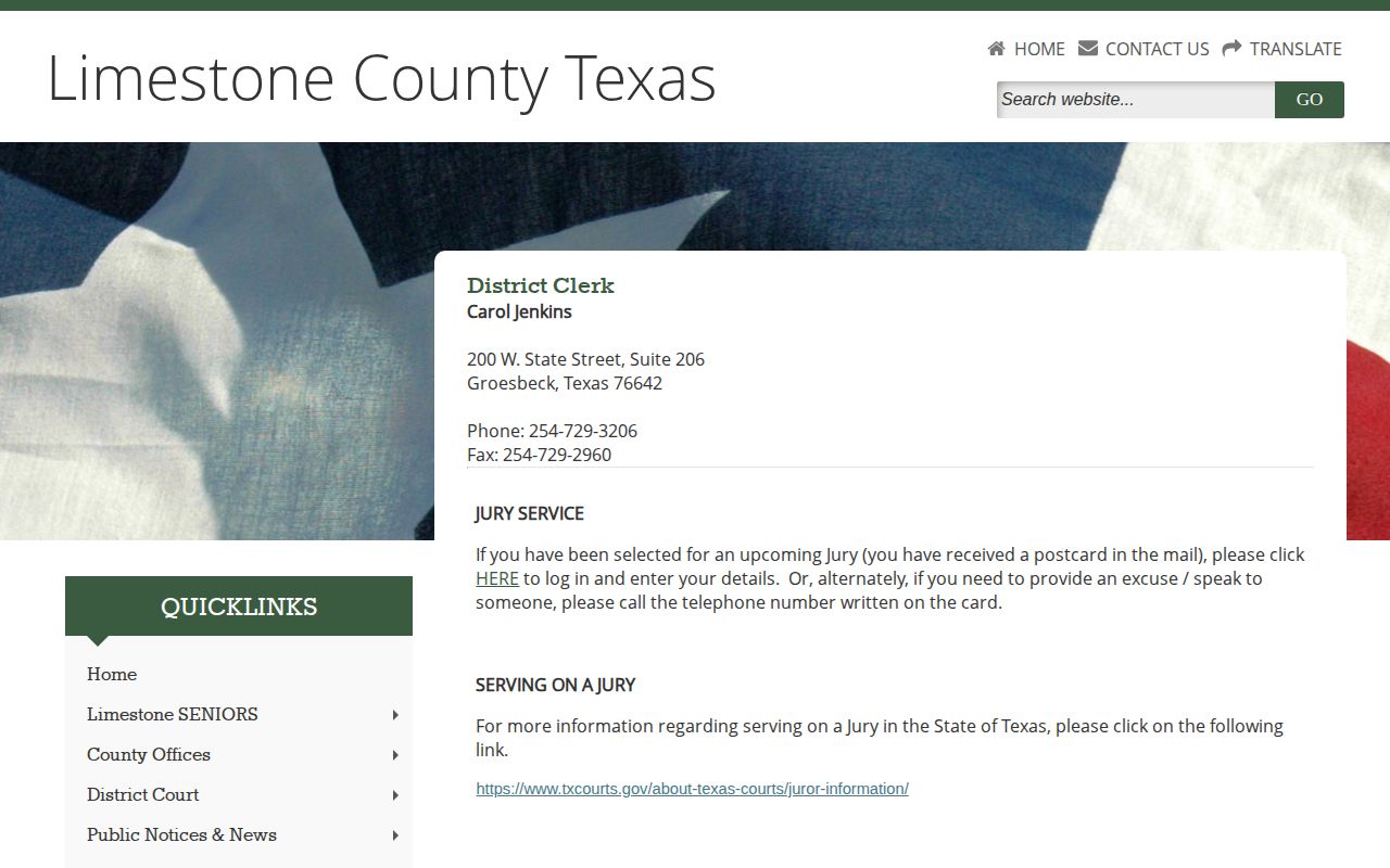 Limestone County District Clerk felony release order record access